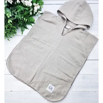 Kulišárny Mušelínové plážové pončo s kapucí SANDY věkové rozmezí: 1-3 roky - 40cm