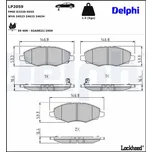 Sada brzdových destiček, kotoučová brzda DELPHI LP2059