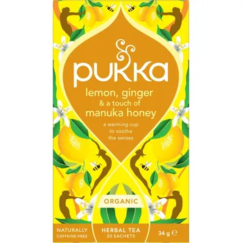 Čaj Pukka BIO Lemon Ginger Mankuka Honey porcovaný čaj 20x1,7 g