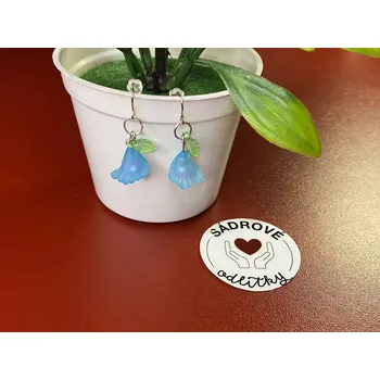 Náušnice HandMade by NiJa + VeJa Naušnice - kytka konvalinky (modrá)