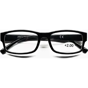 Brýle na čtení Čtecí dioptrické brýle QiiM 1096A unisex černé plastové rámečky, +2,00 dioptrie (dioptrické brýle +2.00 | brýle na čtení | pluskové brýle | černé plastové brýle | lehké brýle | unisex čtecí brýle | levné brýle na čtení | brýle plusové dioptrie | elegantní