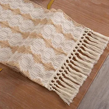 ubrus BĚHOUN NA STŮL Rustikální 33x220cm Dekorativní Ubrus Bavlna + Len Krémový