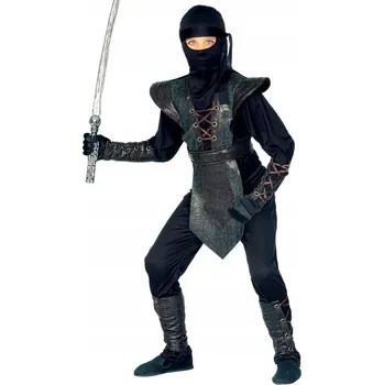 Karnevalový kostým KOSTÝM NINJA NINJI KARATEKA ČERNÝ DRAK 128