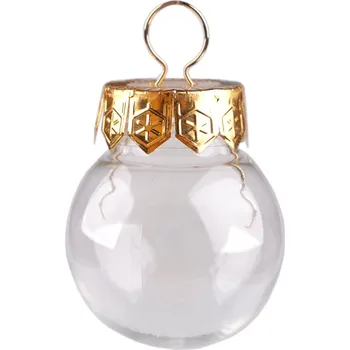 Vánoční dekorace Baňka k dozdobení Ø4 cm, malé, 2 transparent zlatá