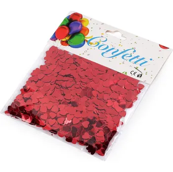 Konfeta Konfety srdce - na párty, svatbu, oslavu, malé, 12 červená