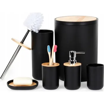 Odpadkový koš Sada koupelnových doplňků Artemis 6 dílů, černá
