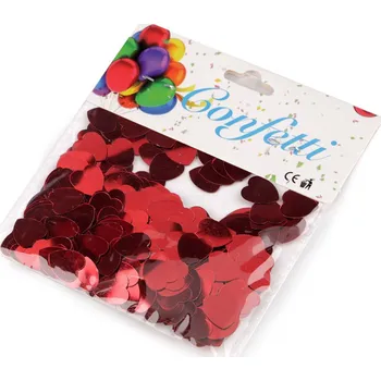 Konfeta Konfety srdce - na párty, svatbu, oslavu, malé, 4 červená