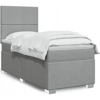 Postel Čalouněná jednolůžková postel VidaXL 80x200 cm, odstíny šedé