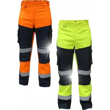Pracovní obuv SNOW HAWK žluté zateplené pracovní softshellové kalhoty s reflexními prvky L
