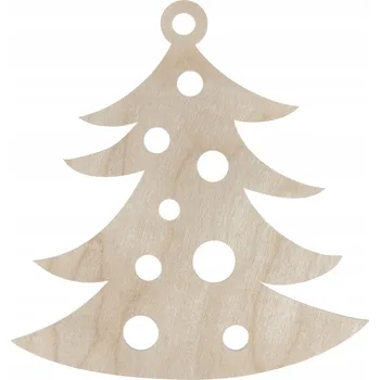 Vánoční dekorace DŘEVĚNÝ ZÁVĚS NA STROMEČEK VE TVARU VÁNOČNÍ BAŇKY NA STROMEČEK