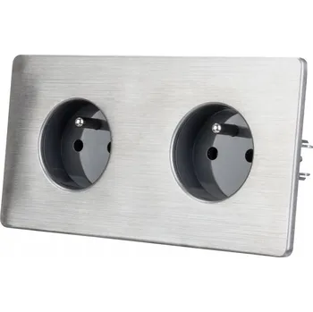 Elektrická zásuvka Elektrická Zásuvka nástěnná Ampera šedá