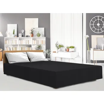 Prostěradlo Prostěradlo jersey s elastanem a gumou BLACK/ČERNÁ/