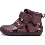 D.D.step Celoroční kožené boty obuv kotníkové BAREFOOT D. D. step A063-52818A vínové se srdíčkem velikost: 29