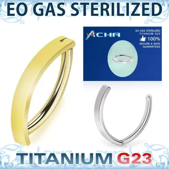Piercing Titanový banánek G23 – sterilizovaný EO plynem (zlatý nebo leštěná ocel) - ZUMCD775 InfinityPierce.cz (Sterilizovaný banánek do piercingu z titanu G23 – pozlacený nebo v barvě leštěné oceli - ZUMCD775)