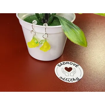 Náušnice HandMade by NiJa + VeJa Naušnice - kytka konvalinky (žlutá)