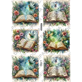 Výtvarný papír Rýžový a soft papír na decoupage - Knižní víla - KB01743 Materiál: Rýžový papír, Rozměr: A4