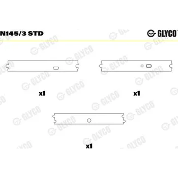 Vačková hřídel Ložisko vačkového hřídele GLYCO N145/3 STD