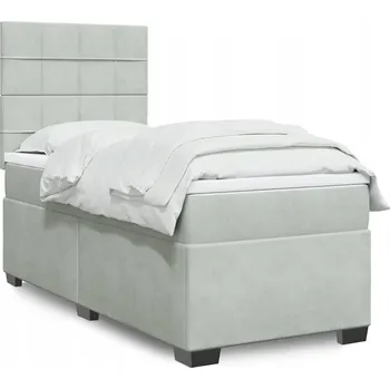 Postel Čalouněná jednolůžková postel VidaXL 90x190 cm, odstíny šedé