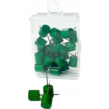 Nástroj na niť a příze Špendlíky s hlavičkou na nástěnné mapy - zelené, 25 ks