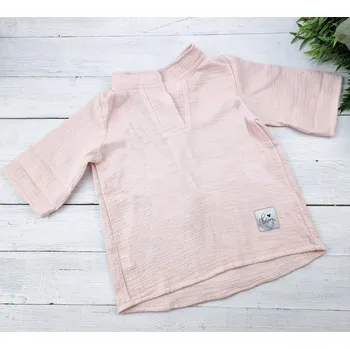 Dívčí šaty Kulišárny Mušelínová polokošile POWDER VELIKOST: 98-104