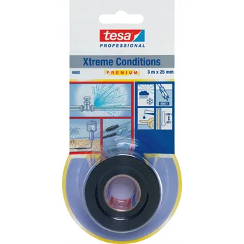 Izolační páska Opravná páska Tesa černá samovulkanizační 3 m x 25 mm