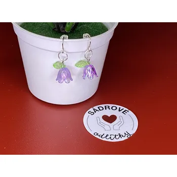 Náušnice HandMade by NiJa + VeJa Naušnice - kytka zvoneček (fialová)