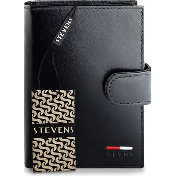 Peněženka Pánská peněženka STEVENS RFID, pravá kůže, vertikální, prémiová, černá Q1