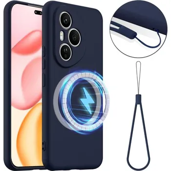 Pouzdro na mobilní telefon VSECHNONAMOBIL 121603 RUBBER MAGSAFE Silikonový kryt pro Honor 400 Pro 5G modrý