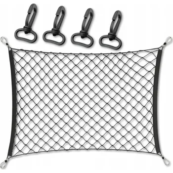 autokoberec Siatka do bagażnika auta, zabezpečení nákladu, pevná, s karabinami