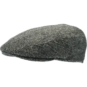 Čepice CTH Ericsson of Sweden Zimní vlněná bekovka - driver cap od CTH Ericson Spencer - Harris Tweed Black Velikost: 58 cm