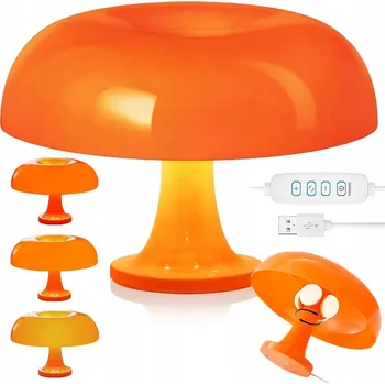 Lampička LED STOLNÍ LAMPA USB Houbička - 3 Barvy Světla