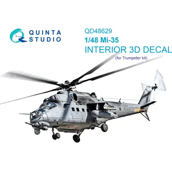 Plastikový model Quinta studio 1/48 Mi-35 3D-Print&col.Interior (TRUMP)