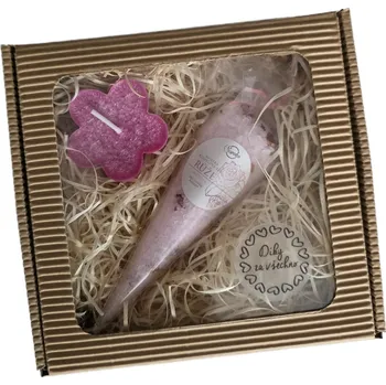 Svíčka Supeko Dárkový balíček Plovoucí svíčka vonná a sůl růže 100 g