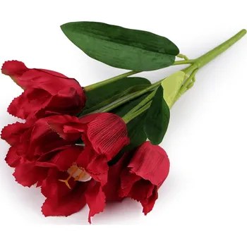 umělá květina Umělá kytice tulipán, malé, 4 červená