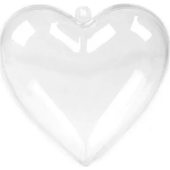 Plastové srdce 8x8 cm dvoudílné, malé, 3 transparent