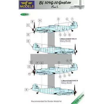 Plastikový model LF model 1/35 Decals Bf 109G-10 Gustav part I. (BORDER)