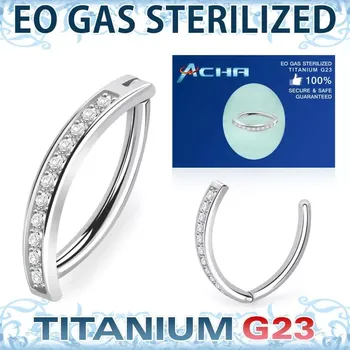 Piercing Banánek z titanu G23 – leštěná ocel s krystaly, sterilizovaný EO plynem ZUMCDZ771 InfinityPierce.cz (Sterilizovaný banánek do piercingu z titanu G23 – leštěná ocel s krystaly ZUMCDZ771)