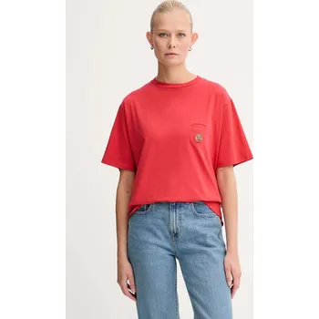 Bavlněné tričko Bally WJE07E červená 33X, vel. XS