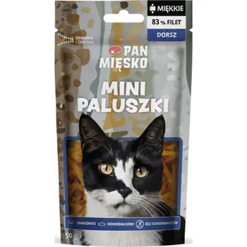 Pamlsek pro kočku PAN MIĘSKO Mini Cod Fingers - pamlsek pro kočky - 50g