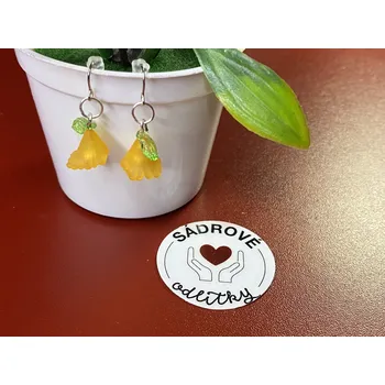 Náušnice HandMade by NiJa + VeJa Naušnice - kytka konvalinky (oranžová)