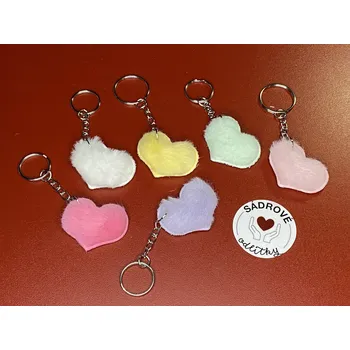 HandMade by VeJa Přívěšek na klíče - chlupaté srdce