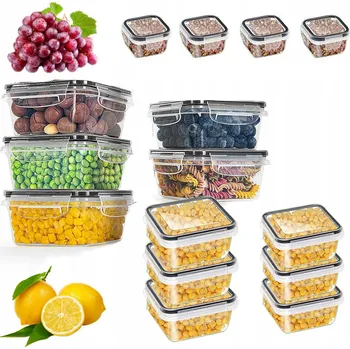 Dóza na potraviny Sada dóz na potraviny 12 ks BPA FREE plastové s víkem do lednice