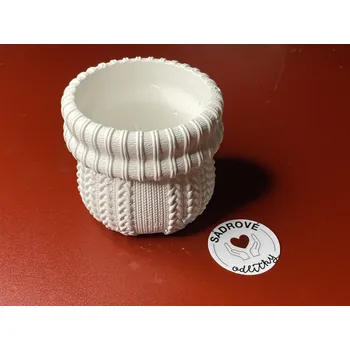 Svícen HandMade by JaJa Sádrový svícen - svícen pletený pytlík