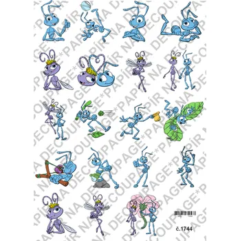 Umělecký papír Rýžový a soft papír na decoupage - Mravenečkové - KB01744 Materiál: Soft, Rozměr: A4