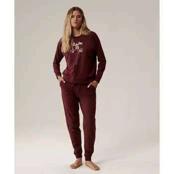 Pánské pyžamo Pyžamo Atlantic NLP-499 long/r S-2XL víno S