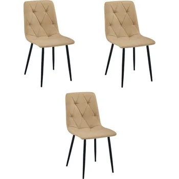 Set tří jídelních židlí LIBRA hnědé / černé nohy (3 ks)