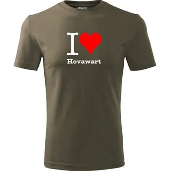 Army tričko I love Hovawart - dárek pro pejskaře - barva hnědá - velikost M