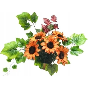 umělá květina HOTOVÝ DEKORACE KVĚTINÁČ TĚŽKÁ vazba umělý květ SLUNEČNICOVÁ kytice