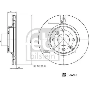 Brzdový kotouč Brzdový kotouč FEBI BILSTEIN 196212