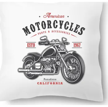 Dekorativní polštářek Polštářek s potiskem – Motorka Pasadena 40 × 40 cm | Od Máry